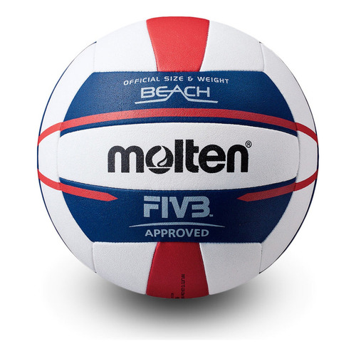 Pelota de voleibol de playa Molten Elite V5b5000 aprobada por la FIVB, blanco-azul-rojo