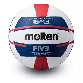 Bola De Volei De Praia Molten Elite V5b5000 Fivb Approved Cor Branco-azul-vermelho