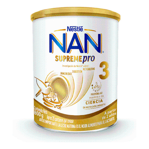 Alimento Lácteo Nan Supremepro Etapa 3 Con 5hmo Lata X 800 G