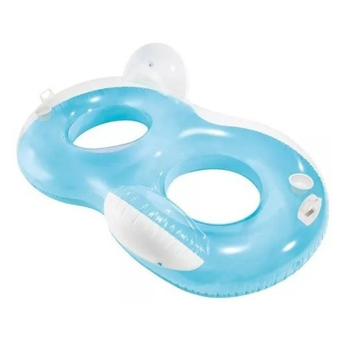 Inflable Flotador Salvavida Para Alberca Piscina Doble Intex Color Azul