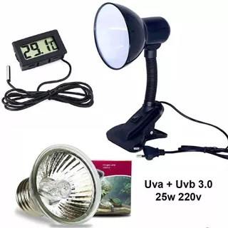 Kit Aquaterrario Luminaria Lampada Uva Uvb 3.0 220v 25w