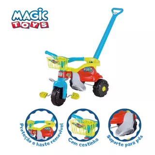Motoca Triciclo Infantil Magic Toys Tico-tico Festa Azul