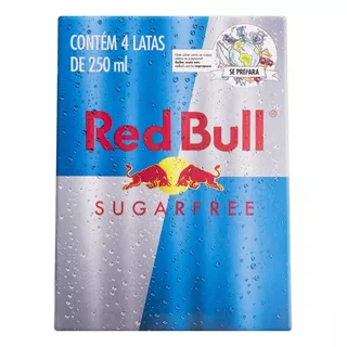 Pack Energético Zero Açúcar Red Bull Lata 4 Unidades 250ml Cada