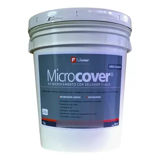 Cemento Alisado Microcemento Gris- Sellador Y Laca 10 M2 