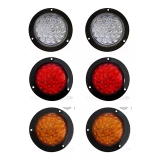 Kit Plafon 4¨24led 2bla B/strobo 2rojos B/alta 2amb B/a