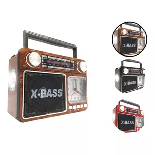 Rádio Portátil Retrô X-bass Relógio Rádio Bluetooth Kapbom Cor Marrom Voltagem 127v/220v