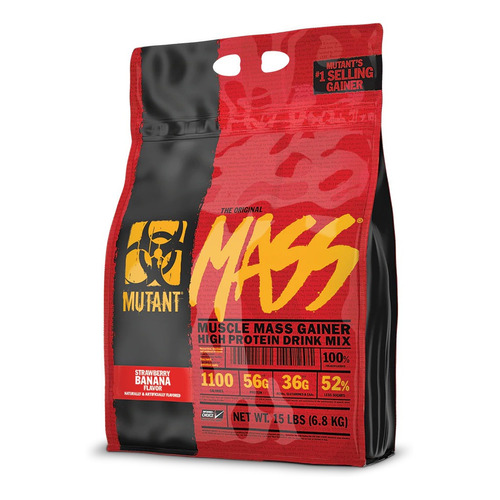 Suplemento en polvo Mutant  Mass carbohidratos sabor strawberry banana en sachet de 6.8kg