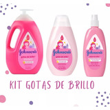 Kit Shampoo + Acondicionador + Spray Johnson's Gotas Brillo