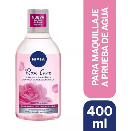 Rose Care agua micelar bifásica rostro ojos labios 400mL