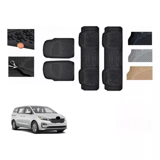 Kit Tapetes 3 Filas Kia Sedona 2019 Rubber Black Original