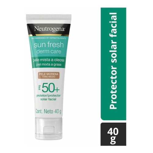 Neutrogena sun fresh derm care protector solar facial tono medio 40g