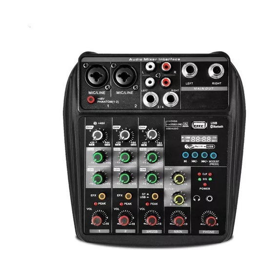 Mixer Dj Equipo Mezclador Panel De Sonido 4 Canales