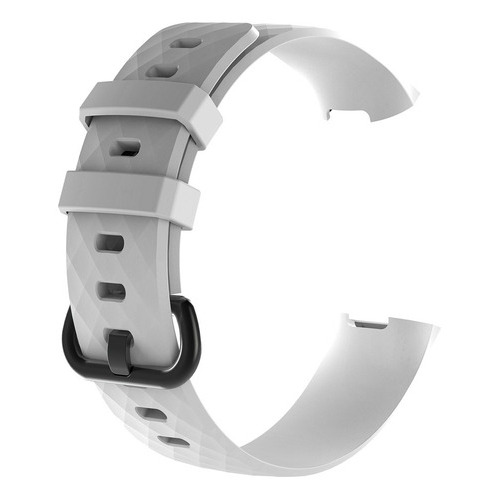 Pulsera de silicona compatible con el reloj inteligente Fitbit Charge 3, color gris
