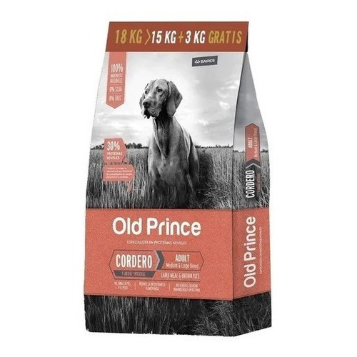 Alimento Old Prince Special Recipe Dermadefense para perro adulto de raza mediana y grande sabor cordero y arroz en bolsa de 18 kg
