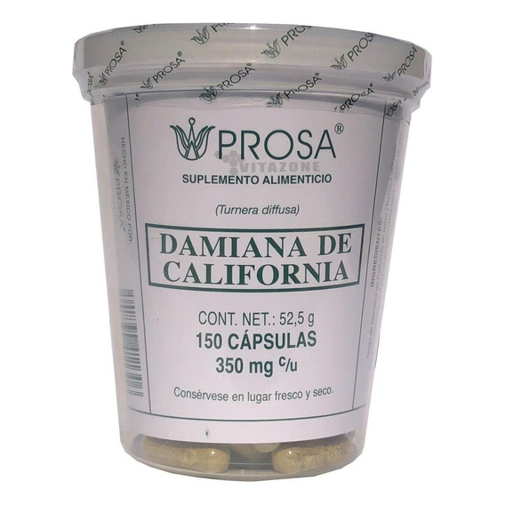 Prosa Damiana De California 150 Cápsulas + Potencia Para Hombres Sabor Neutro