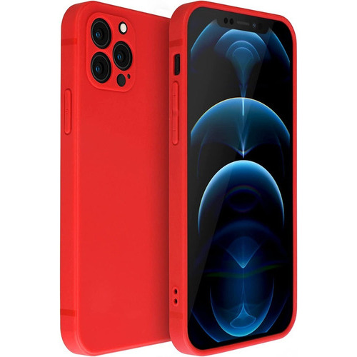 Carcasa Silicona Slim Antihuellas Para iPhone 13 /pro /max Color Rojo iPhone 13 Pro Max