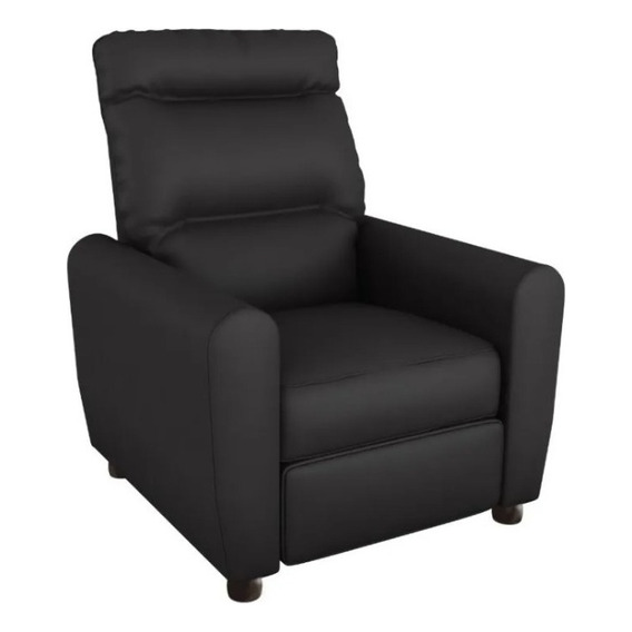 Sofa Recliner Negro Simil Cuero Sensacion