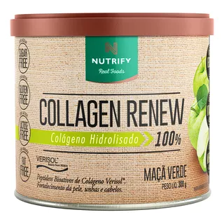 Suplemento Em Pó Nutrify Collagen Renew Maçã Verde Em Pote 300g