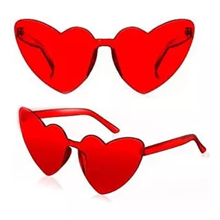 ¡ Gafas Fashion Party De Corazón Sol Rimless Moda Colores !! Lente Rojo Varilla Rojo Armazón Rojo Diseño Corazón Design