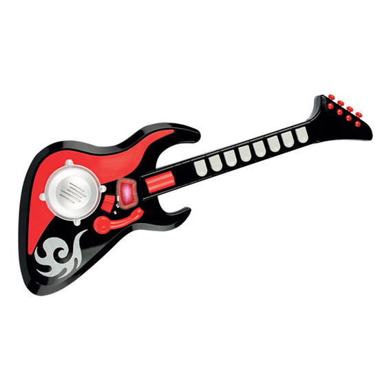 Guitarra Electrónica Infantil C/teclas Sonido Rasgueo Winfun Color Negro/Rojo