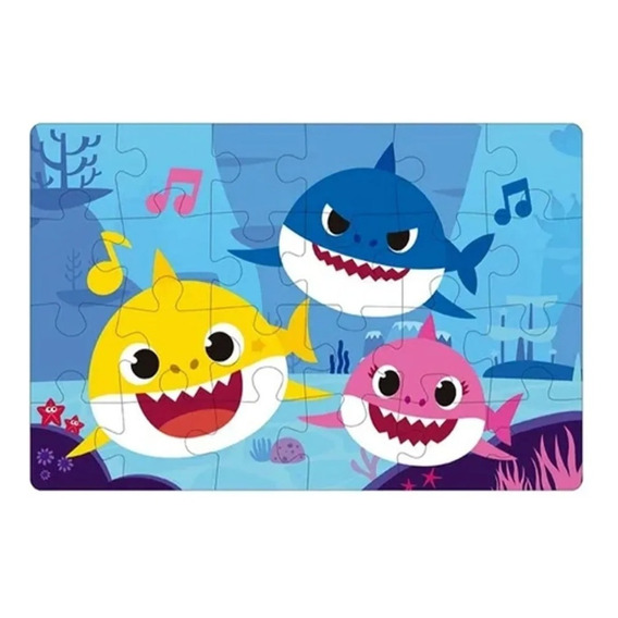 Puzzle Gigante Baby Shark Dorso Coloreable Incluye Crayones