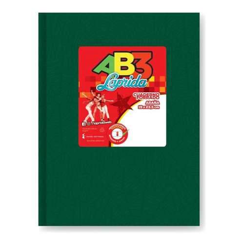 Cuaderno Laprida Ab3 Abc Tapa Dura Araña X 50 Hjs Rayadas Color Verde
