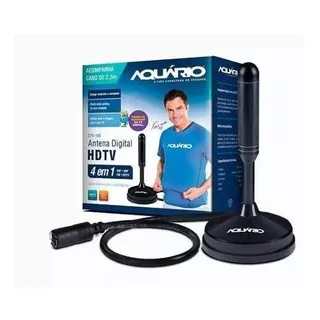 Antena Digital Dtv100 4 Em 1 Hdtv Vhf Uhf Fm Dtv-100 Aquario