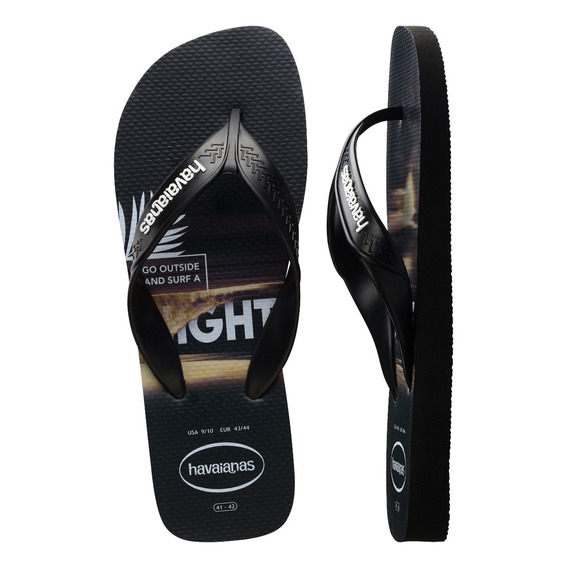 Ojota Havaianas Hombre Surf Tira Ancha Negro