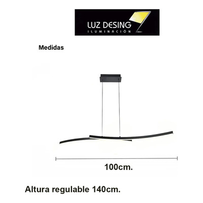 Lampara Colgante Doblan Led Cct Diseño Negro Ldf40030-n Negro