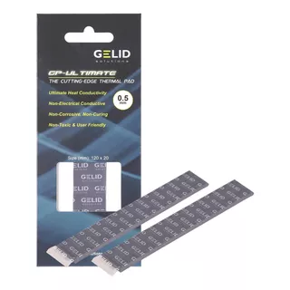 2 Thermal Pad Gelid Gp-ultimate 120mm X 20mm X 0.5mm 15 W/mk Cor Cinza