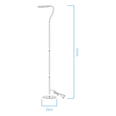 Lampara Velador De Pie Jupiter Negro Led Dimerizable Mc