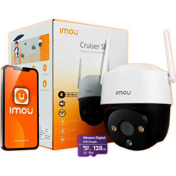 Cámara Seguridad Cruiser 4mp Wifi Exterior Ip + Sd 128g Wd