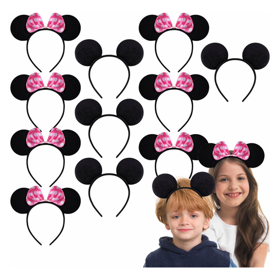 Diademas Mimi & Mickey Mouse Oreja Fiesta Batucada Boda 24pz