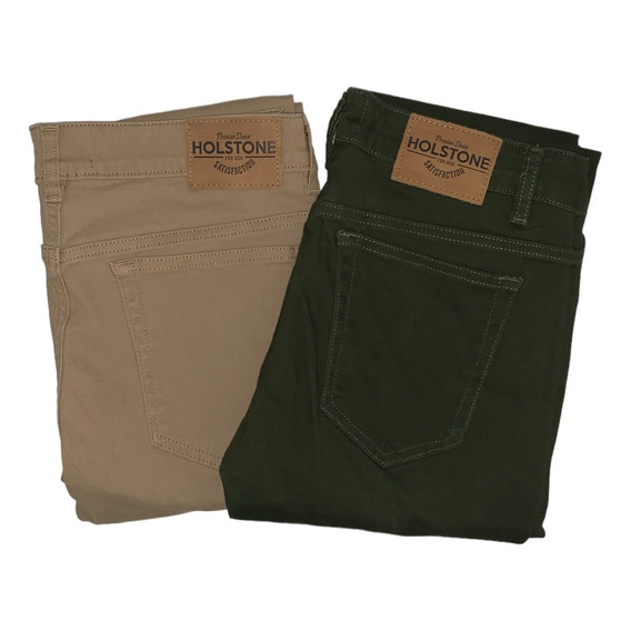 2 Pack Pantalón De Gabardina Jean Cut Holstone Hombre