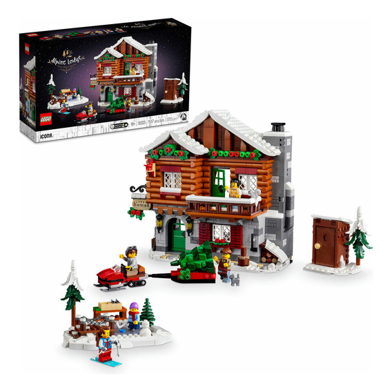 LEGO® Icons Refugio Alpino set de construcción divertido para adultos, familias y amigos de la serie LEGO Winter Village 10325