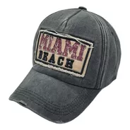Gorra Trucker Miami Beach Regulable Jean Vintage Importada
