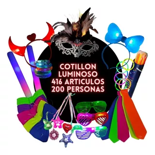 Combo Cotillon Luminoso 416 Artículo 200 Personas Fiesta Led