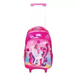 Mochila Escolar Filgo Starpak 18'' Carrito Diseño Infantiles Diseño De La Tela Unicornio Fucsia