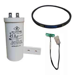 Capacitor 45 Mf, Sensor De Peso Y Banda P/lavadora Mabe 