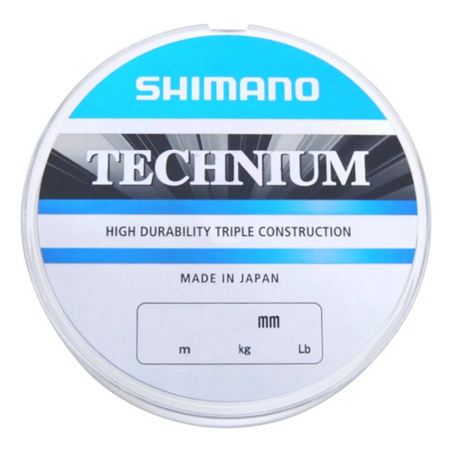 Línea mono. Shimano Technium: 0,25 mm (6,1 kg), 200 metros