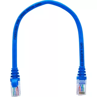 Kit 20 Unidades Cabo Patch Cord Azul Cat6 - 30cm 