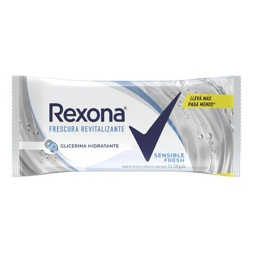 Rexona Jabon En Barra Sensible Fresh 3x125gr