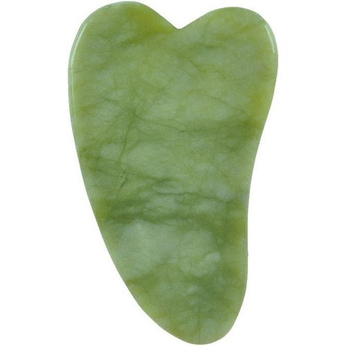 Masajeador Piedra Jade Limpiador Facial Guasha Evita Arrugas Color Verde lima