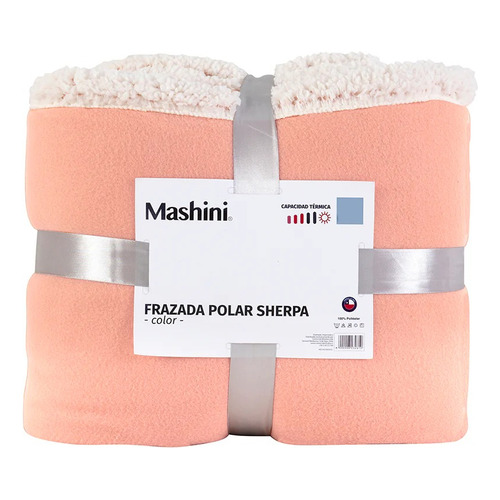 Frazada Polar Sherpa 2 Plazas Hipertermica Mashini Color Palo Rosa Diseño De La Tela Liso