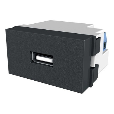 Modulo Toma Usb De Carga 1 A Platinum Negro - Jeluz