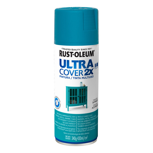 Rust Oleum pintura aerosol ultra cover colores 430 ml  color turquesa satinado