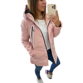 Piloto Impermeable Rosa Negro Mujer The Big Shop