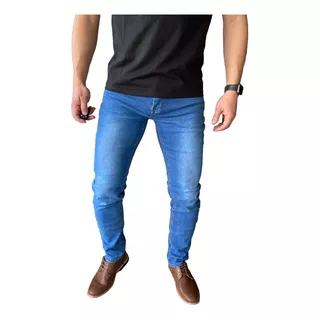 Jeans Hombre Elasticados Slim Azul