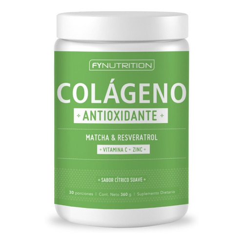 Colágeno Hidrolizado Antioxidante Fynutrition con Resveratrol y Matcha en pote de 360gr - Sabor Cítrico