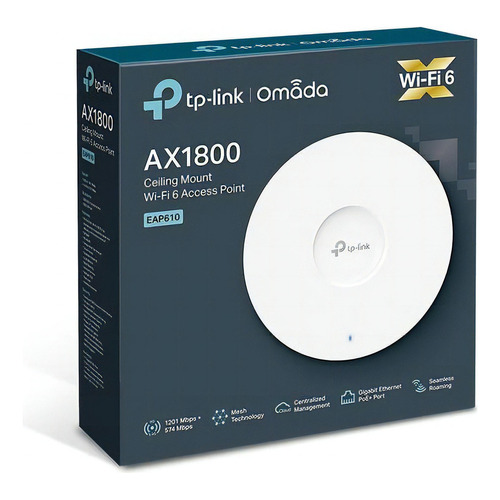 Punto de acceso de techo TP-Link Omada Ax1800 Eap610 Wi-Fi 6 PoE blanco